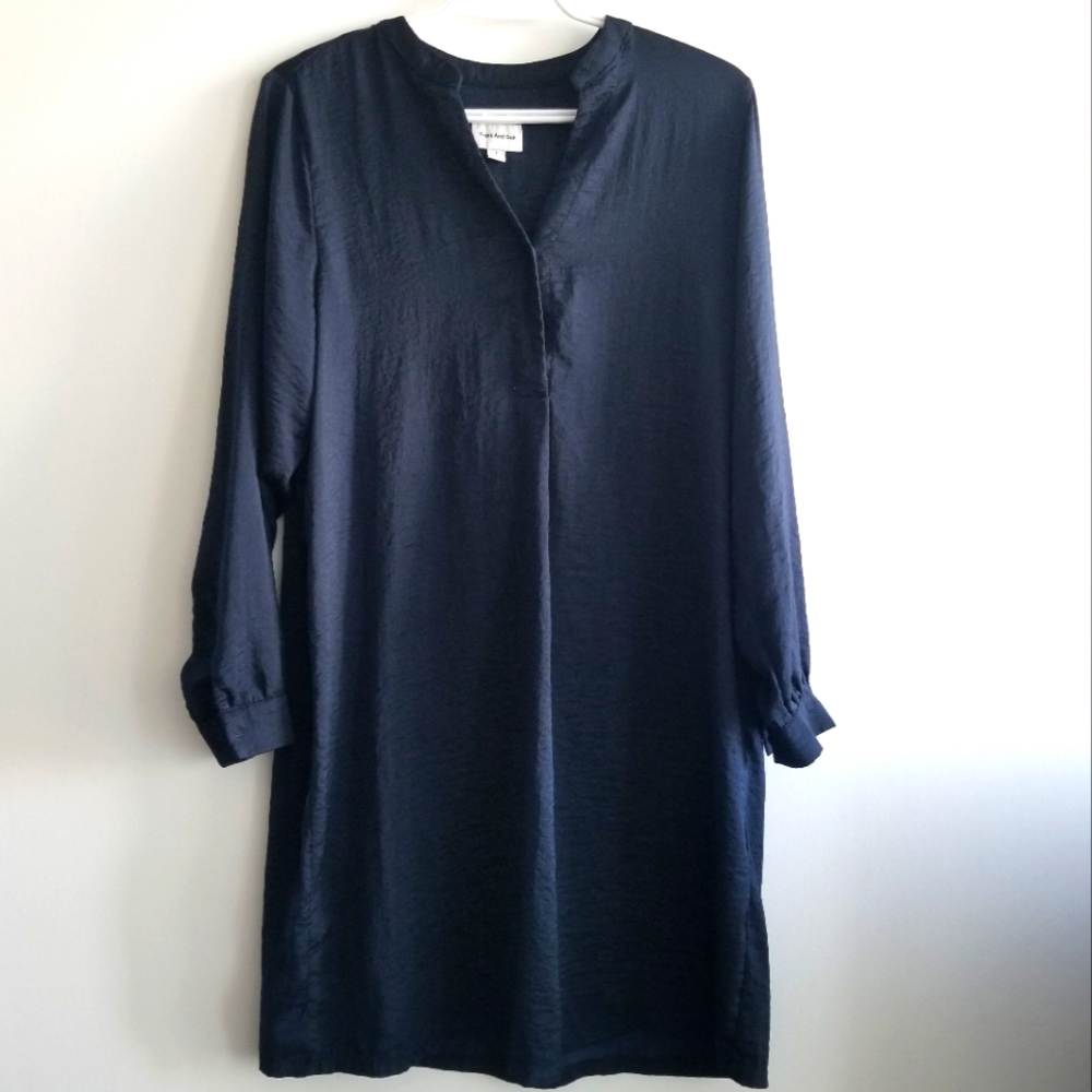 Frank & Oak Midnight Blue Long Sleeve Dress